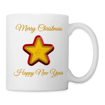 Festive poinsettia decoration - Mug - white - Right