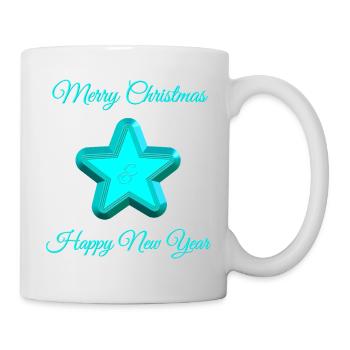 Shining star with Christmas greeting - Mug - white - Right