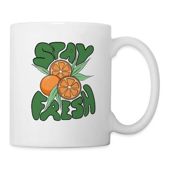Stay Fresh Oranges –Fun Citrus Fruit Summer Design - Mug - white - Right