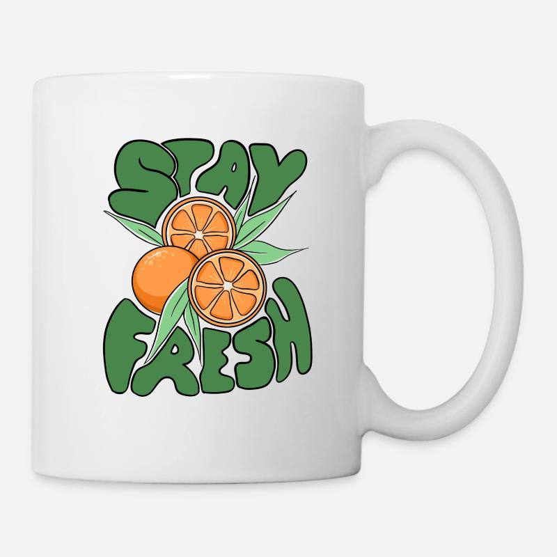 Stay Fresh Oranges –Fun Citrus Fruit Summer Design - Tasse - Weiß