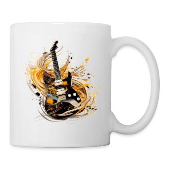 electric guitar guitar guitarist music instrument rock - Mug - white - Right