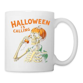 Crâne de Halloween avec Potiron  - Mug blanc - blanc - Droite
