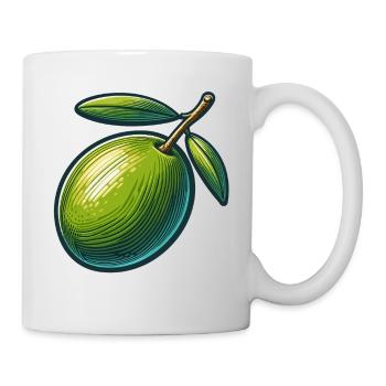 Illustration d'une Olive verte stylisée - Mug blanc - blanc - Droite