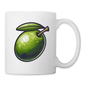 Pomme verte cartoon vibrant - Mug blanc - blanc - Droite