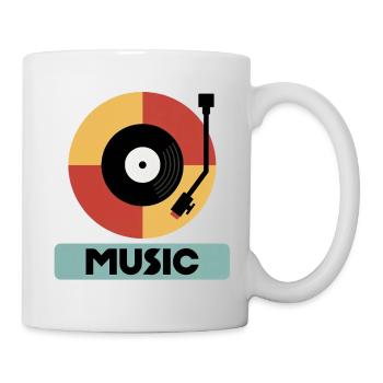 Retro Plattenspieler Musik Kunst - Tasse - Weiß - Rechts