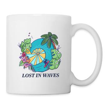 Lost in Waves – Tropical Surf Vibes Design - Tasse - Weiß - Rechts