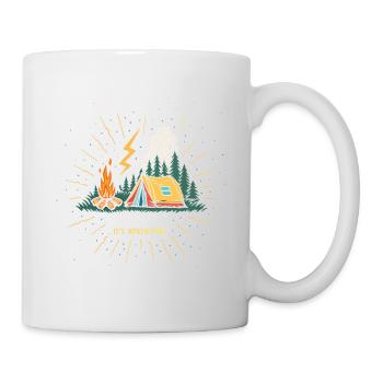 Camp Adventure: Tent and Fire - Mug - white - Right