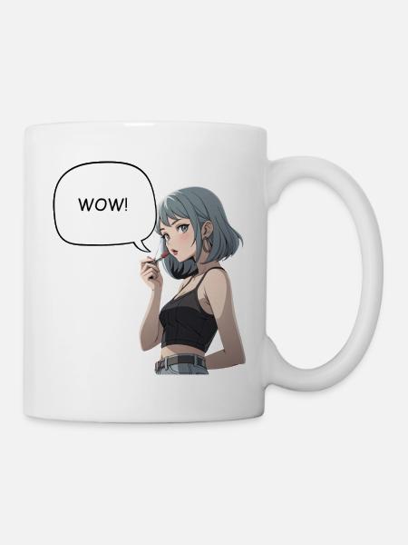 WOW - Manga Girl - Tasse - Weiß
