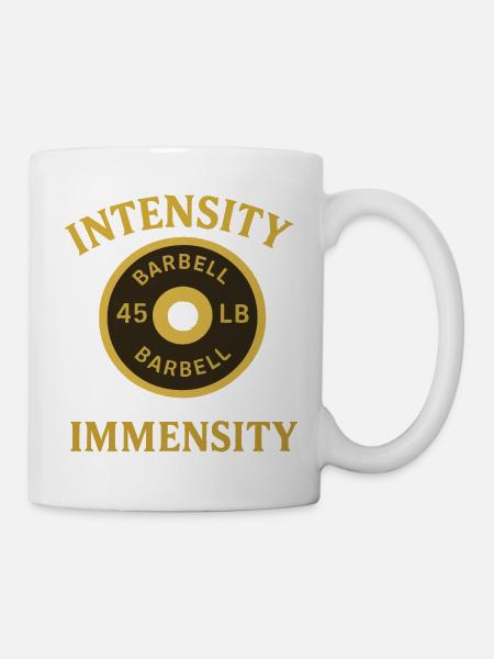 Intensives Design von Langhantelgewichten - Tasse - Weiß