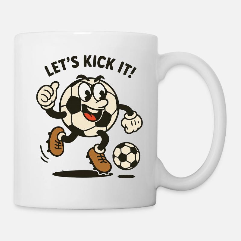 Fröhlicher Fußball-Charakter - Tasse - Weiß