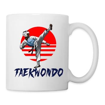 Arts Martiaux Taekwondo Conception Silhouette - Mug blanc - blanc - Droite