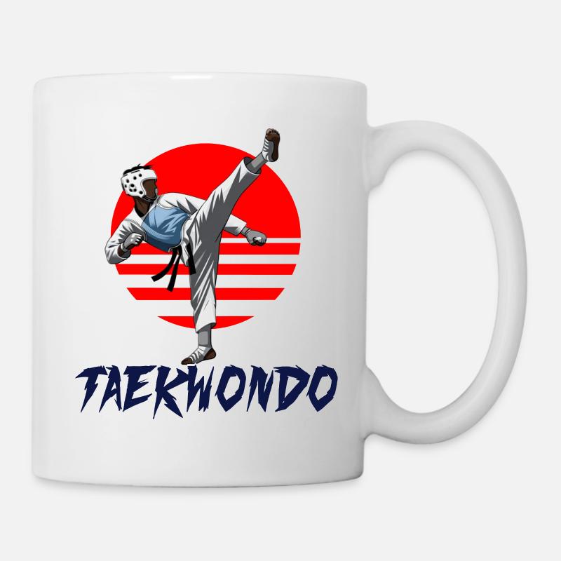 Kampfkunst Taekwondo Silhouetten Design - Tasse - Weiß