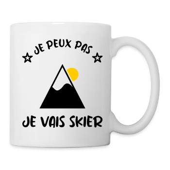 JE PEUX PAS. SKI. MONTAGNE. RAQUETTE. SNOW. SNOW - Mug blanc - blanc - Droite