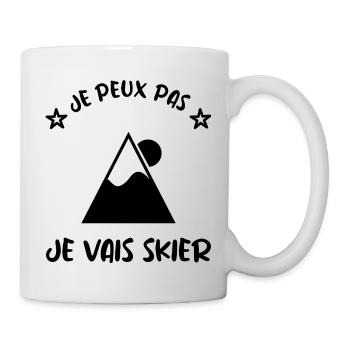 JE PEUX PAS. SKI. MONTAGNE. RAQUETTE. SNOW. SNOW - Mug blanc - blanc - Droite