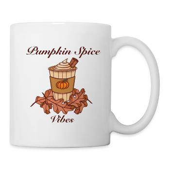 Pumpkin Spice Vibes – Cozy Autumn Coffee Design - Tasse - Weiß - Rechts