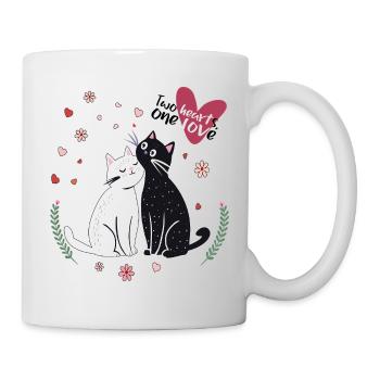 Chats joueurs avec des cœurs - Mug blanc - blanc - Droite