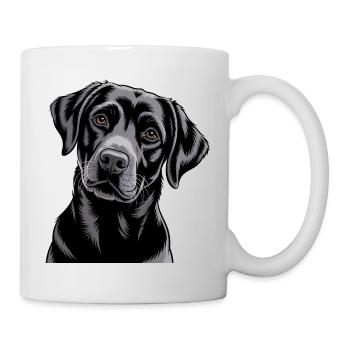 Black Labrador Portrait - Mug - white - Right