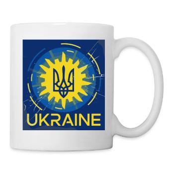 Conception vibrante de t-shirt emblème ukrainien - Mug blanc - blanc - Droite