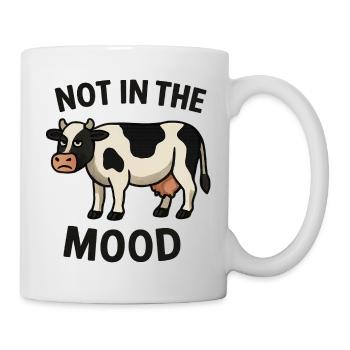 Vache au visage agacé et disant - Mug blanc - blanc - Droite