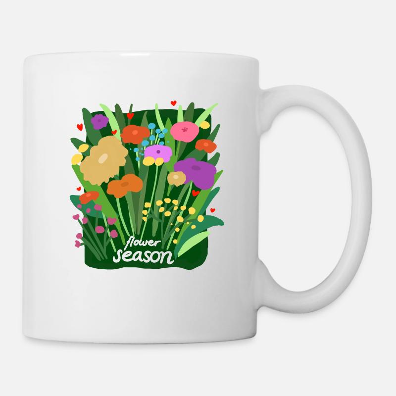 Saison des fleurs - Conception de la nature fleurie colorée - Mug blanc - blanc