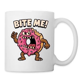 Conception agressive de monstre de beignet - Mug blanc - blanc - Droite