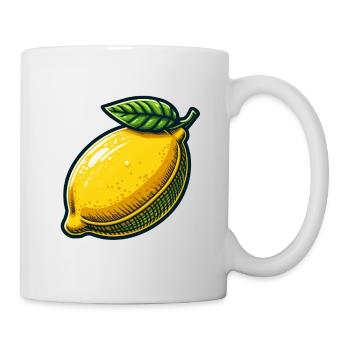 Natürliche illustrierte Zitrone - Tasse - Weiß - Rechts