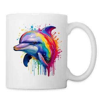 Colorful Dolphin Art Print - Mug - white - Right