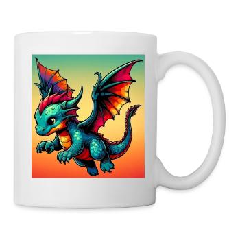 Drache - Tasse - Weiß - Rechts