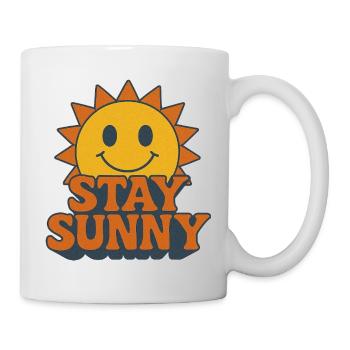 Optimistischer sonniger Smiley-Druck - Tasse - Weiß - Rechts