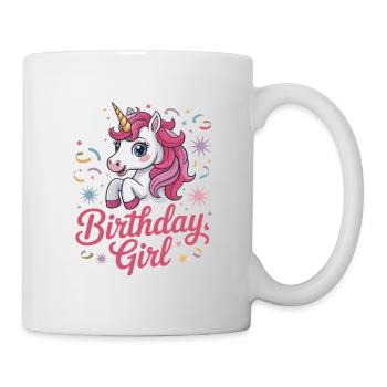 Fille d’anniversaire - Conception d’anniversaire de licorne mignonne - Mug blanc - blanc - Droite