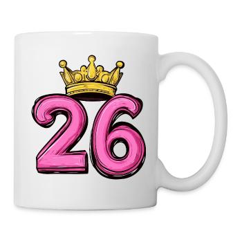 26 Zahl Krone - Tasse - Weiß - Rechts