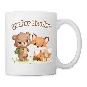 Großer Bruder Bär und Fuchs - Tasse - Weiß - Rechts