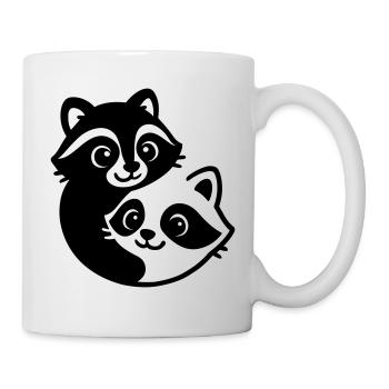 Ying Yang Dachs Pärchen - Tasse - Weiß - Rechts