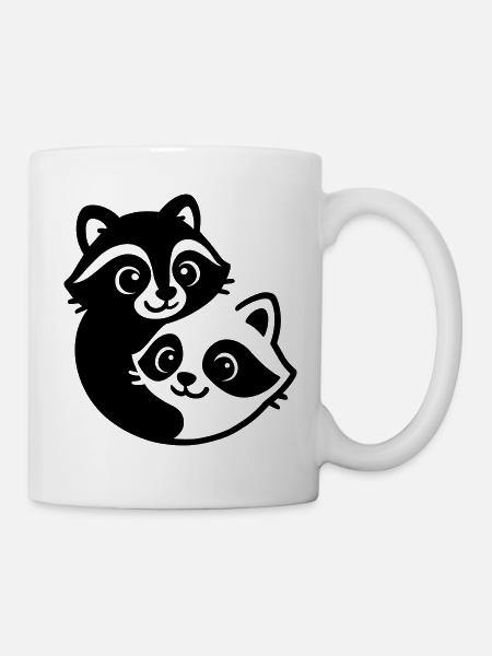 Ying Yang Dachs Pärchen - Tasse - Weiß