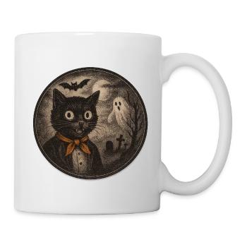 Creepy cats with ghost moon - Mug - white - Right