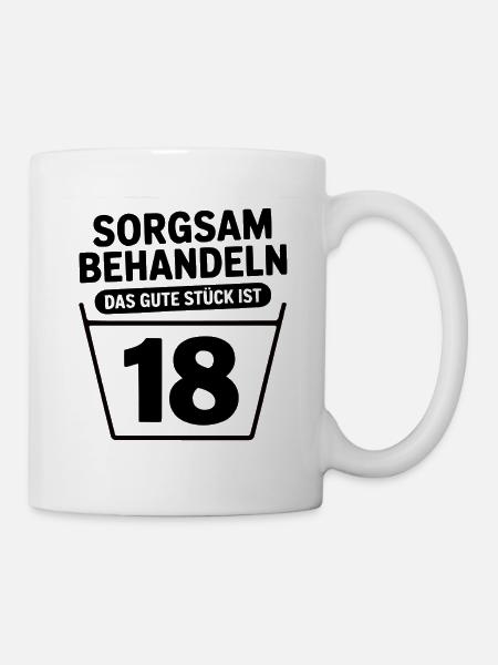 18e anniversaire – Traitez avec soin des choses drôles - Mug blanc - blanc