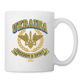 Emblem des ukrainischen Freiheitsgeistes - Tasse - Weiß - Rechts