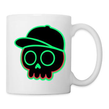 Neon Schädel Cap - Tasse - Weiß - Rechts