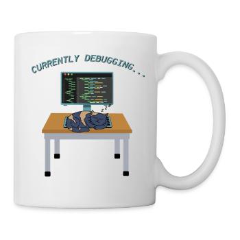 Débogage Cat sur le moniteur - Mug blanc - blanc - Droite