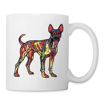 Dobermann Hund Halloween Comic Lustig - Tasse - Weiß - Rechts