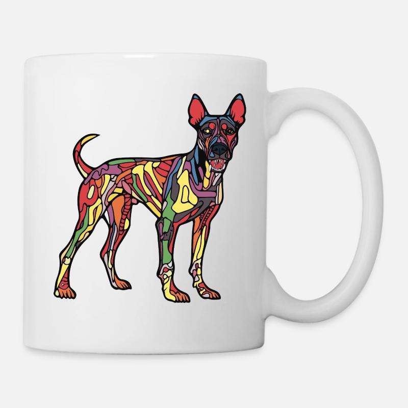 Dobermann Hund Halloween Comic Lustig - Tasse - Weiß