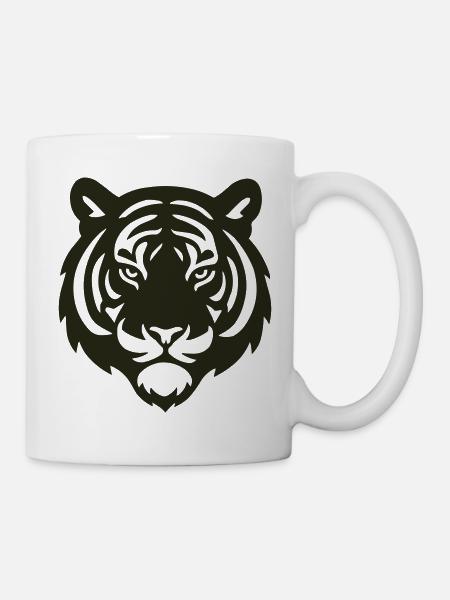 Tiger Silhouette - Tasse - Weiß