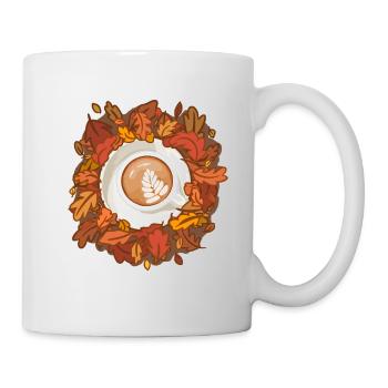 Leaves are Falling, Coffee is Calling - Tasse - Weiß - Rechts