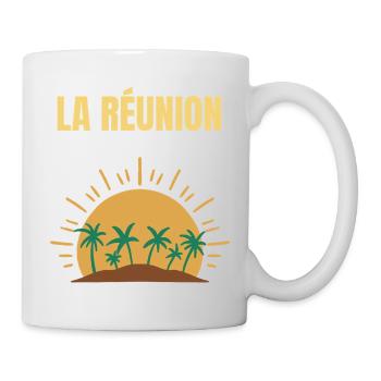 La Réunion T-Shirt Sonne und Palmen - Tasse - Weiß - Rechts