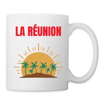 La Réunion T-Shirt Sonne und Palmen - Tasse - Weiß - Rechts
