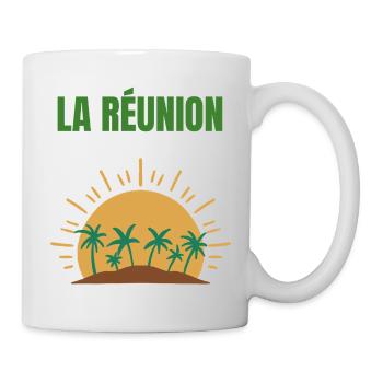 La Réunion T-Shirt Sonne und Palmen - Tasse - Weiß - Rechts