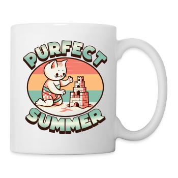 Purfect Summer - Summer Cat on the Sand Beach - Mug - white - Right
