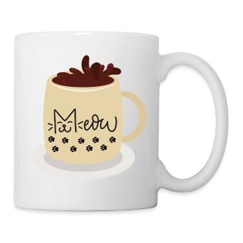 Mug visage de chat avec empreintes de pattes - Mug blanc - blanc - Droite