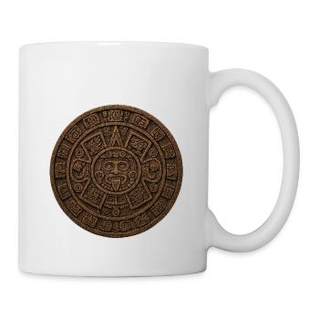 Calendrier Aztèque Relief en pierre - Mug blanc - blanc - Droite