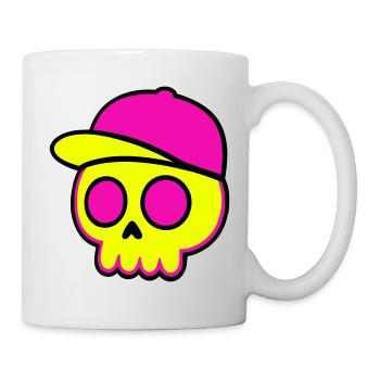 Neon Skull Cap Design - Mug - white - Right